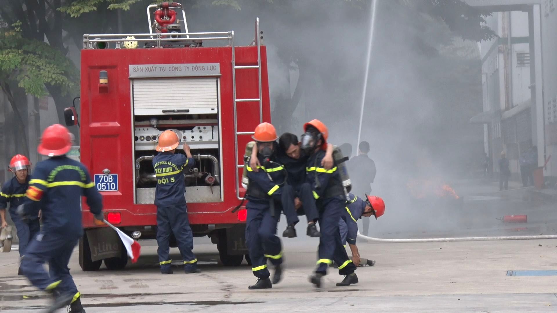 Diễn tập phương án chữa cháy và cứu nạn, cứu hộ  tại Công ty TNHH PouHung Việt Nam